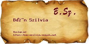 Bán Szilvia névjegykártya