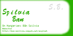 szilvia ban business card